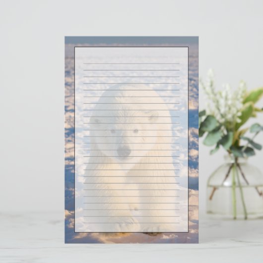 ホッキョクグマ、ウルソマリティムス、氷上のホッキグマ 便箋 (スタンド正面)