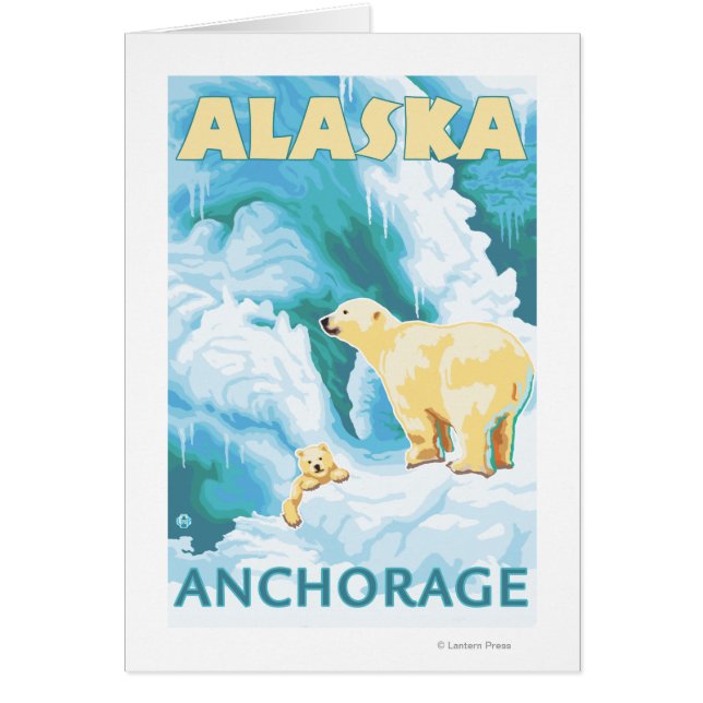 ホッキョクグマ&カブ – アラスカ，アンカレッジ (正面)