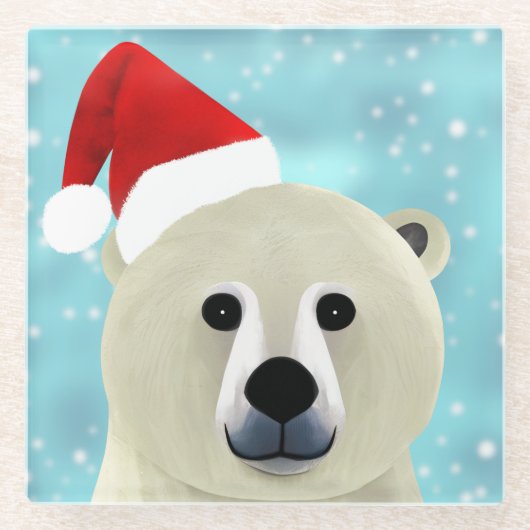 ホッキョクグマ ガラスコースター (正面)