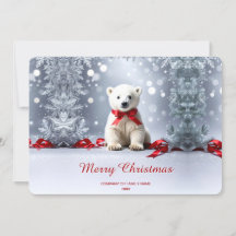 ホッキョクグマ クリスマスカード