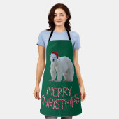 ホッキョクグマ クリスマス エプロン (着用した状態)