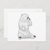 ホッキョクグマ コーヒーカップ ポストカード (正面/裏面)