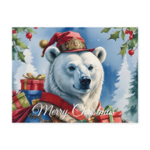 ホッキョクグマ サンタ クリスマス デザイン
