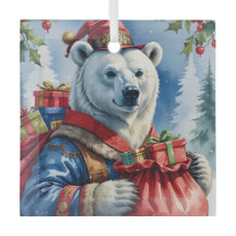 ホッキョクグマ サンタ クリスマス デザイン