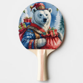 ホッキョクグマ サンタ クリスマス デザイン 卓球ラケット