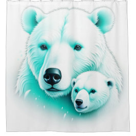 ホッキョクグマ シャワーカーテン