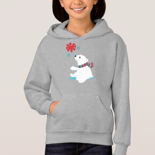 ホッキョクグマ、スカーフ付きクマ、かわいいクマ、雪片 (正面)