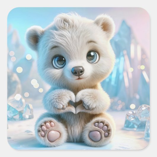 ホッキョクグマ スクエアシール (正面)