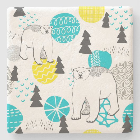 ホッキョクグマ ストーンコースター (正面)