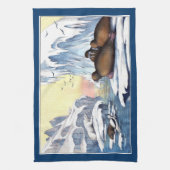 ホッキョクグマ、セイウチ、アザラシ キッチンタオル (縦)