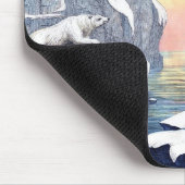 ホッキョクグマ、セイウチ、アザラシ マウスパッド (コーナー)