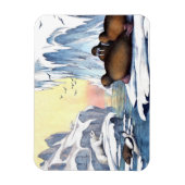 ホッキョクグマ、セイウチ、アザラシ マグネット (縦)