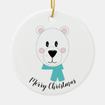 ホッキョクグマ、ティール（緑がかった色）スカーフ