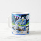 ホッキョクグマ&ノーザンライトアートマグカップ コーヒーマグカップ (正面左)