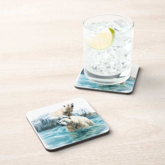 ホッキョクグマ ハードプラスチック コースター (右側)