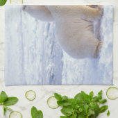 ホッキョクグマ、パックで種をまく キッチンタオル (折り畳み)