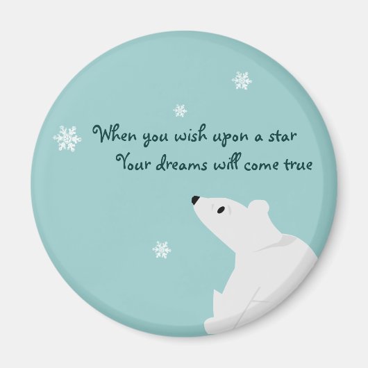 ホッキョクグマ(ベビー)、スノーフレーク、スノーフレーク、スノーフレーク… マグネット (正面)
