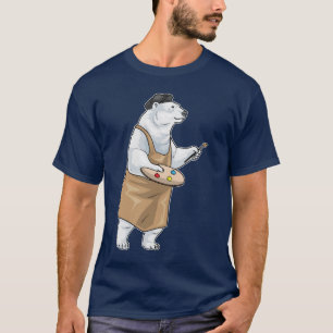 ホッキョクグマ ペインター 絵筆 絵画 Tシャツ