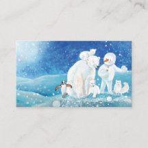 ホッキョクグマ、ポーラキツネ、エンペントギン&雪だるま