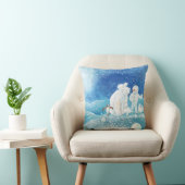 ホッキョクグマ、ポーラキツネ、エンペントギン&雪だるま クッション (椅子)