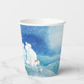 ホッキョクグマ、ポーラキツネ、エンペントギン&雪だるま 紙コップ (裏面)