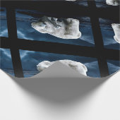 ホッキョクグマ – ミラーブラック ラッピングペーパー (角)