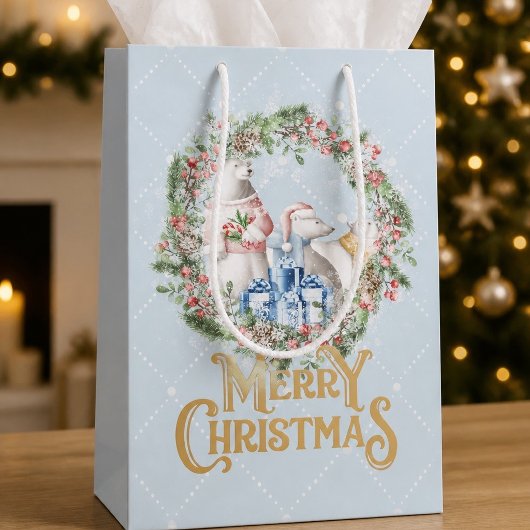 ホッキョクグマ メリークリスマス ギフトバッグ