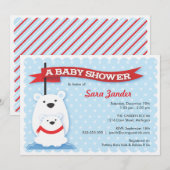 ホッキョクグマ|冬のベビーシャワー招待状 招待状 (正面/裏面)