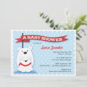 ホッキョクグマ|冬のベビーシャワー招待状 招待状 (スタンド正面)