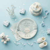 ホッキョクグマ 冬 性別不明の雪 赤ちゃんシャワー ペーパープレート
