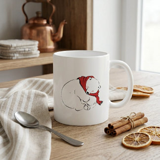 ホッキョクグマ 北極の冬 あたたかいお気持ちを コーヒーマグカップ