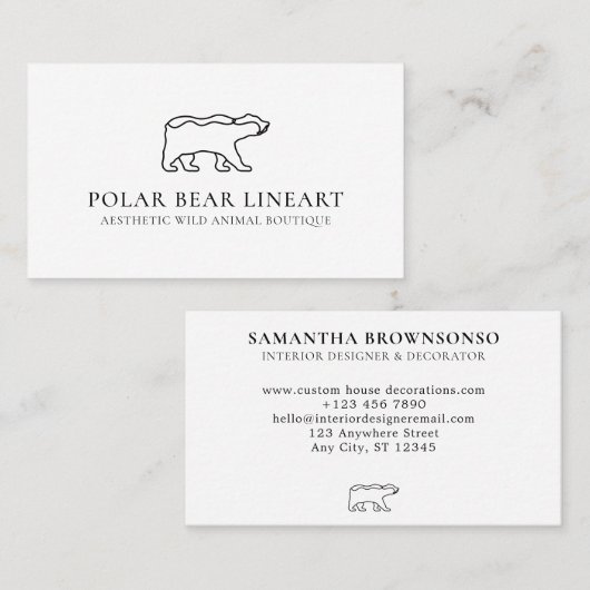 ホッキョクグマ 名刺 (正面/裏面)