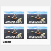 ホッキョクグマ – 急速に沈下 長方形シール (シート)