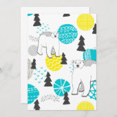 ホッキョクグマ 招待状 (正面/裏面)