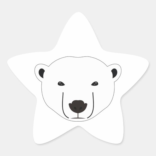 ホッキョクグマ 星シール (正面)