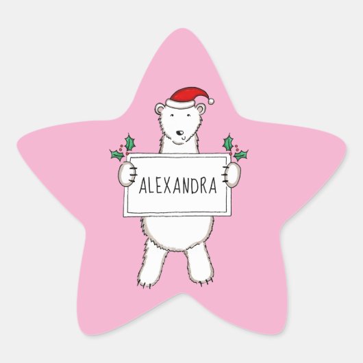 ホッキョクグマ 星シール (正面)