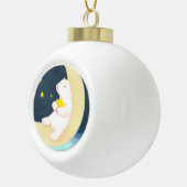 ホッキョクグマ、月と星 セラミックボールオーナメント (右)