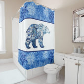 ホッキョクグマ、極渦 シャワーカーテン (インサイチュ)