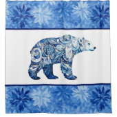 ホッキョクグマ、極渦 シャワーカーテン (正面)