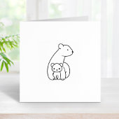 ホッキョクグマ:母と子の1x1 ラバースタンプ