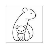 ホッキョクグマ：母と子 セルフインキングスタンプ (デザイン)