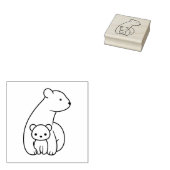 ホッキョクグマ：母と子 ラバースタンプ (押印)