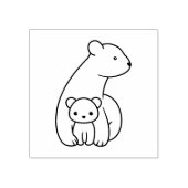ホッキョクグマ：母と子 ラバースタンプ (インプリント)