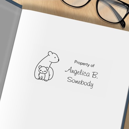 ホッキョクグマ：母と子 ラバースタンプ