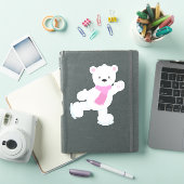 ホッキョクグマ、白いクマ、アイススケートで滑るクマ、スカーフ シール (iPadカバー)