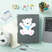ホッキョクグマ、白熊、かわいいクマ、スカーフ付きクマ シール (iPadカバー)