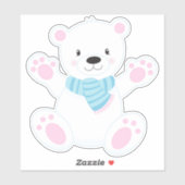 ホッキョクグマ、白熊、かわいいクマ、スカーフ付きクマ シール (シート)