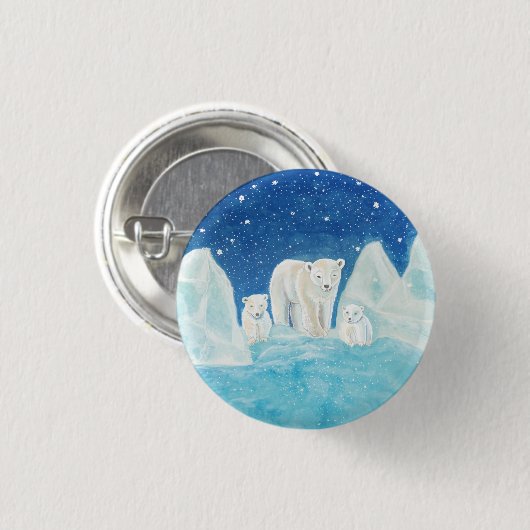 ホッキョクグマ 缶バッジ (正面&裏面)