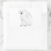 ホッキョクグマ 長方形シール (バッグ)