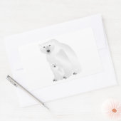 ホッキョクグマ 長方形シール (封筒)